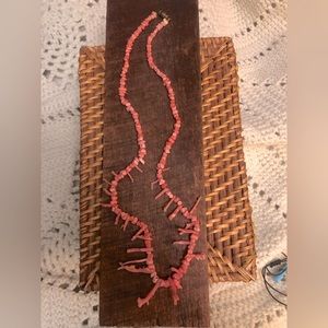 Beautiful Pink branch coral necklace 22”